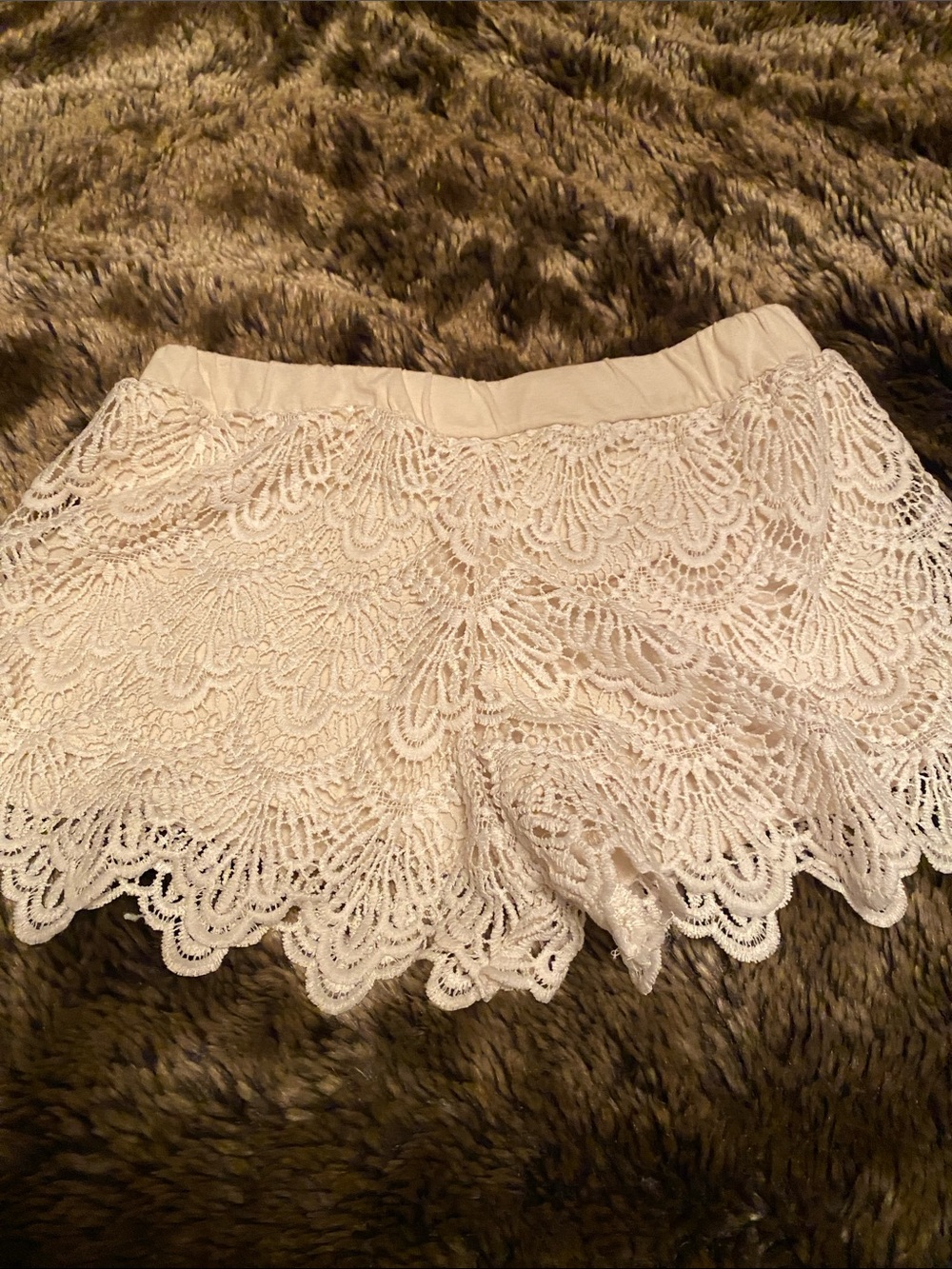 Self Esteem Cream Lace Girls' Shorts